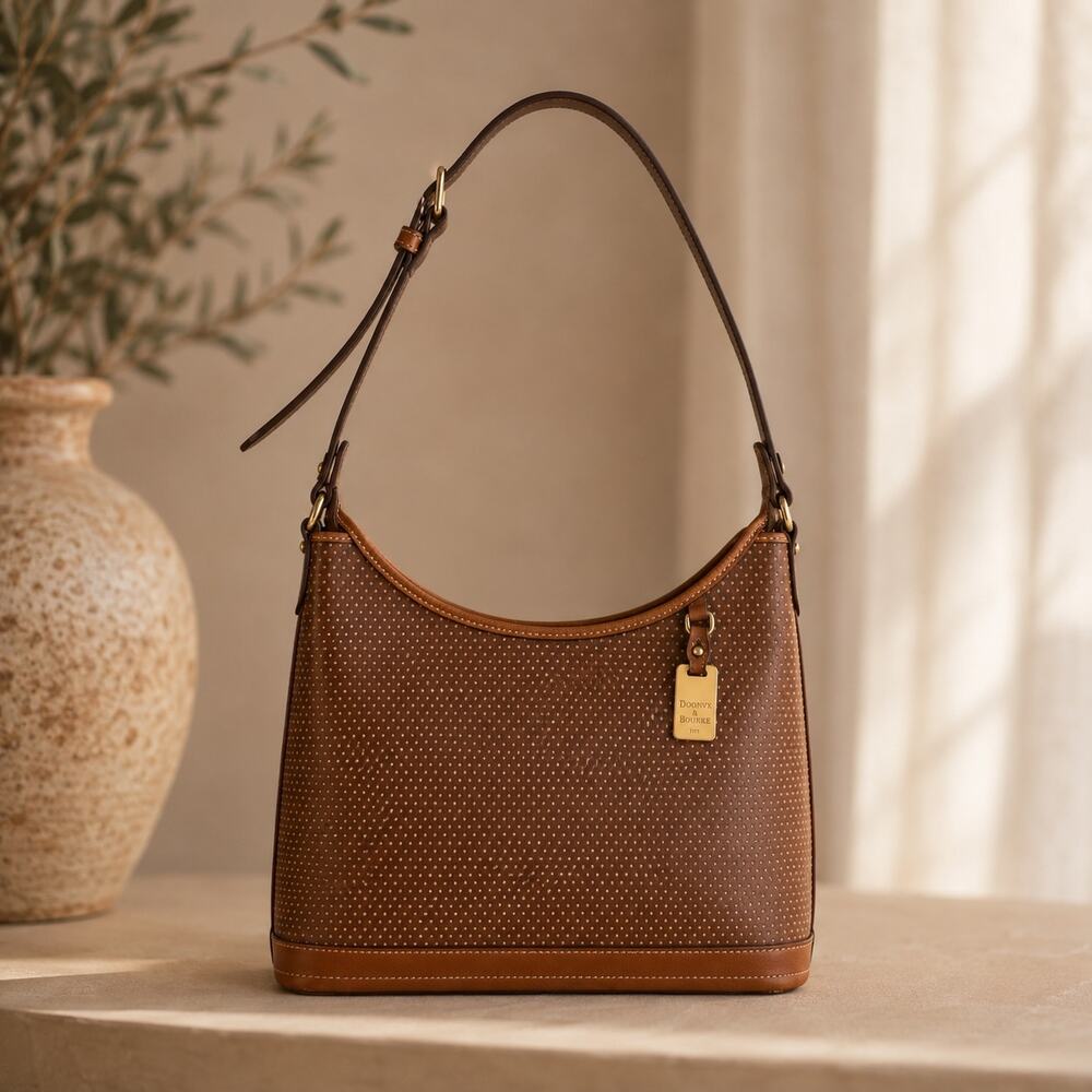 Dooney & Bourke Brown Cabrio Leather Large Hobo Bag